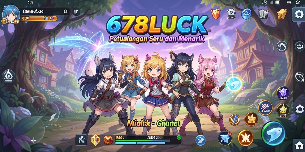 Screenshot menarik dari gameplay 678LUCK dengan karakter anime.