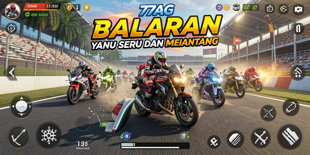 Gameplay balapan motor yang seru di 77AG.