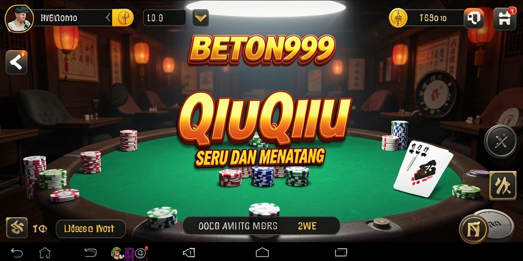 Screenshot gameplay BETON999 menampilkan suasana permainan QiuQiu yang kompetitif.