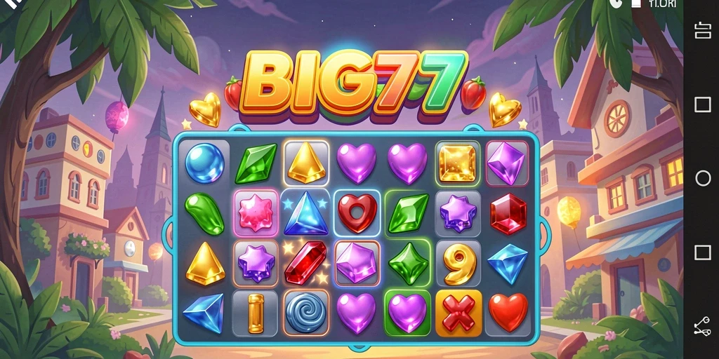 Tampilan gameplay BIG77 yang menarik dan penuh warna.