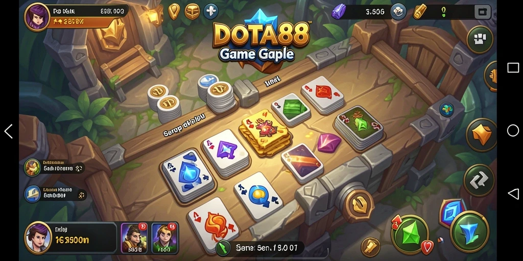 Tampilan gameplay Gaple yang seru di DOTA88.