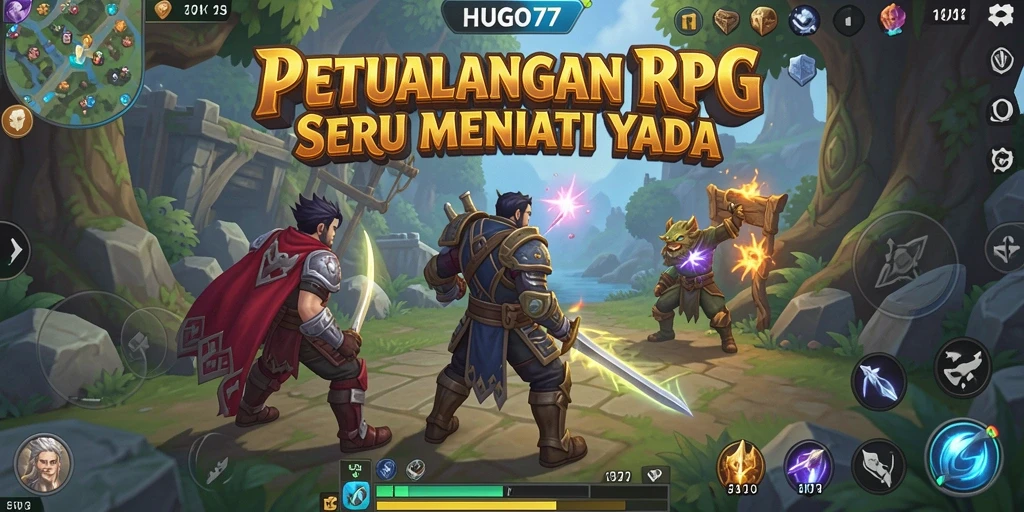 Screenshot HUGO77 menampilkan aksi seru dalam petualangan RPG.