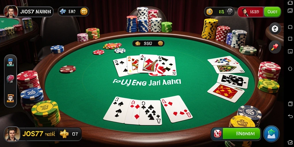 Screenshot gameplay JOS77 menampilkan momen seru permainan poker online.