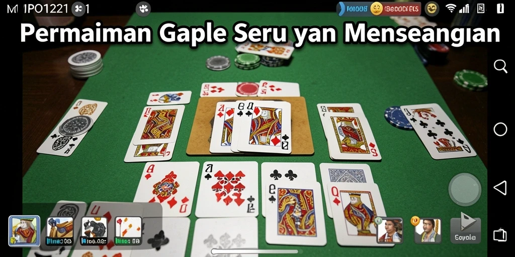 Screenshot MPO1221 menampilkan gameplay Gaple yang seru.