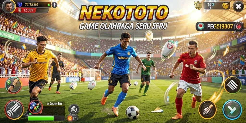 Tampilan gameplay NEKOTOTO menghadirkan aksi olahraga mendebarkan.