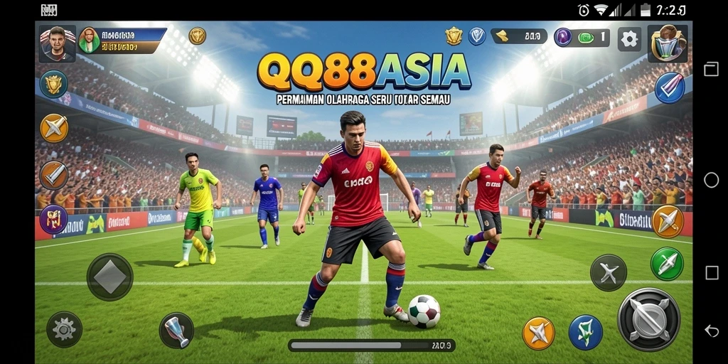 Tampilan gameplay olahraga dengan aksi seru di QQ88ASIA.