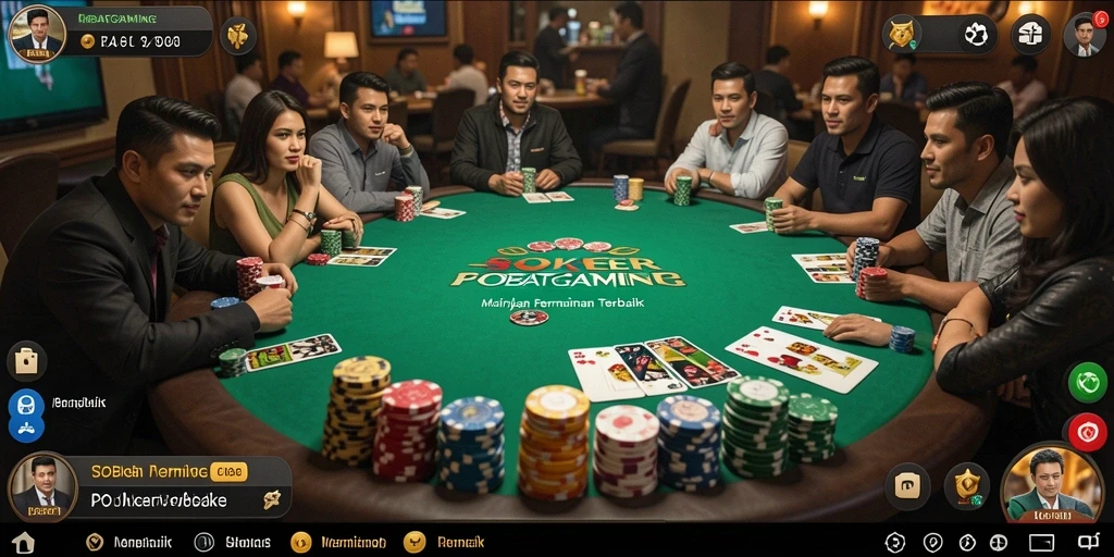 Screenshot utama menampilkan serunya gameplay Poker di SOBATGAMING.