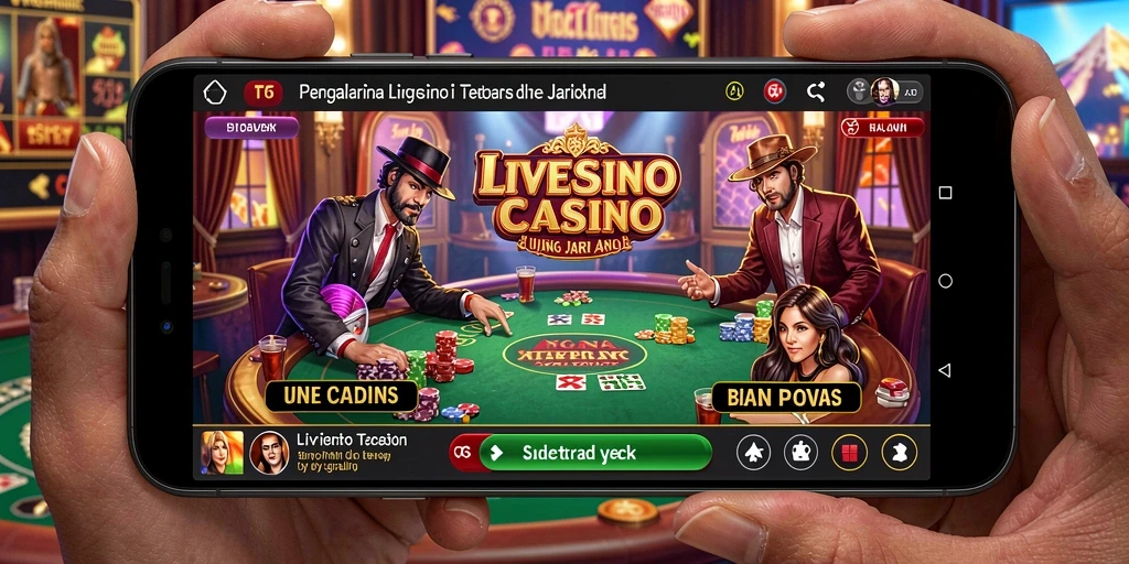 Tampilan permainan Live Casino yang menarik dan interaktif di T6.