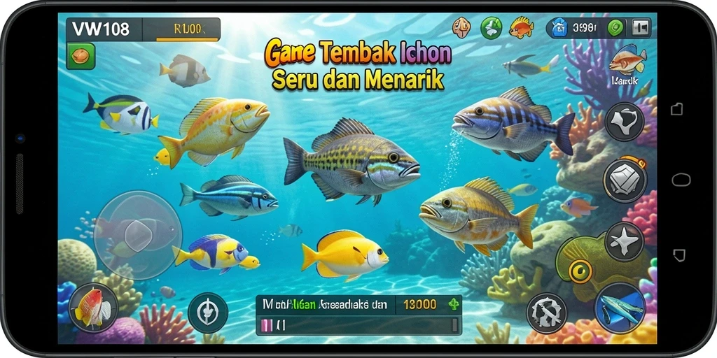 Tampilan gameplay seru dari game Tembak Ikan VW108.